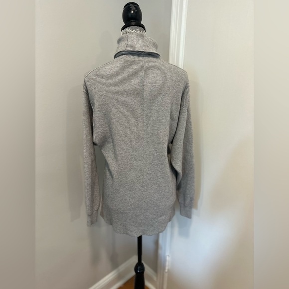 Free People XS Grey Oversized Turtleneck Knit Sweater Tunic Pullover Casual. - Picture 2 of 13